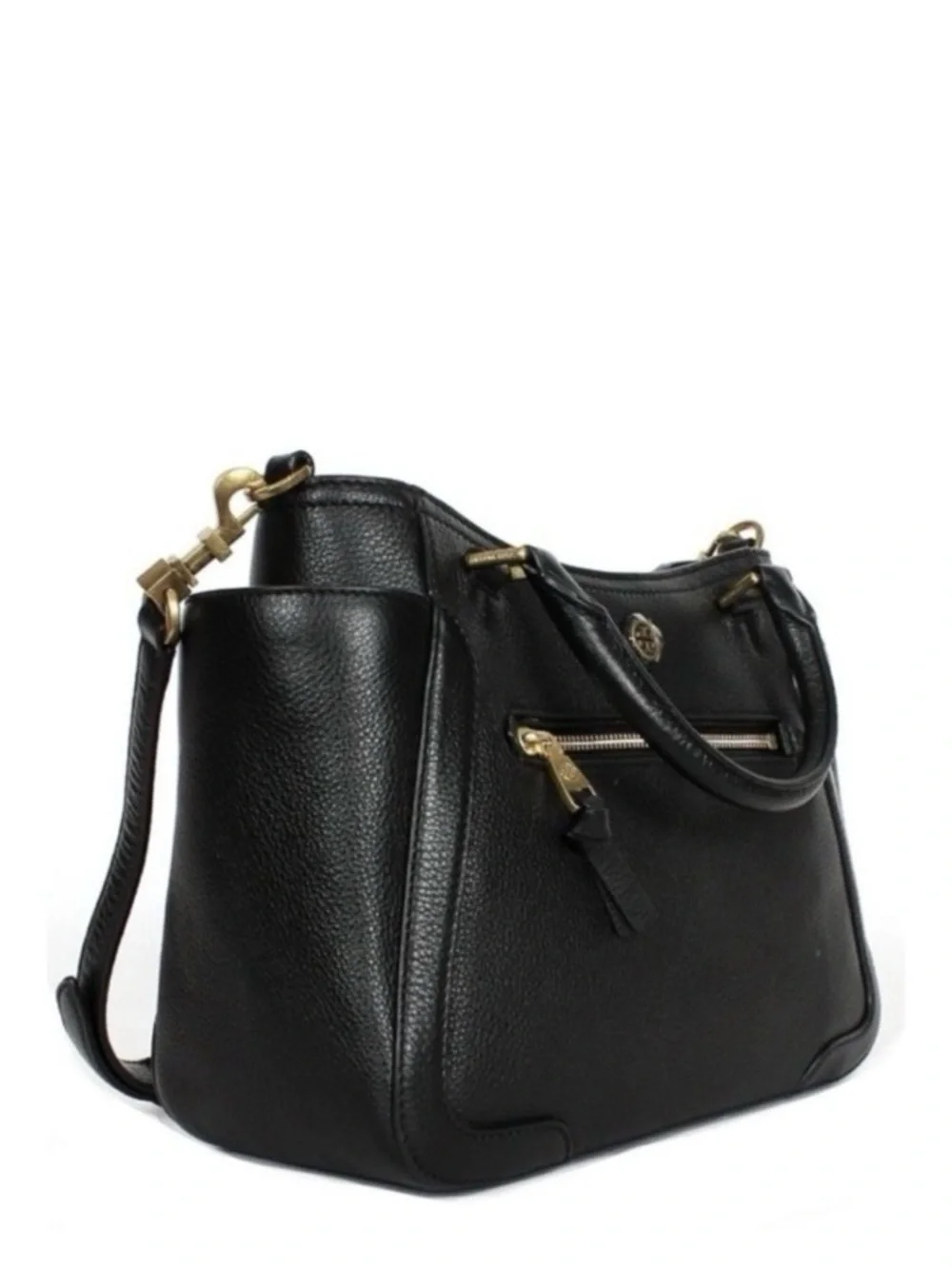 EUC TORY BURCH FRANCES PEBBLED LEATHER TWO HANDLE CONVERTIBLE CROSSBODY SATCHEL
